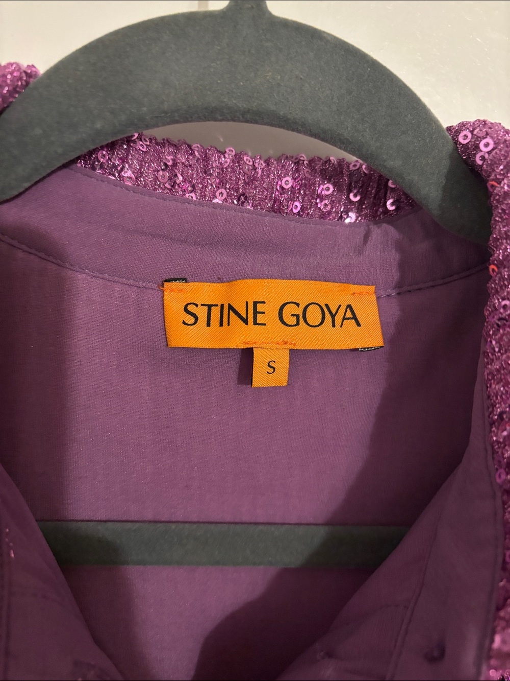 STINE GOYA Purple Sequin Shirt Dress - Picture 2 of 3